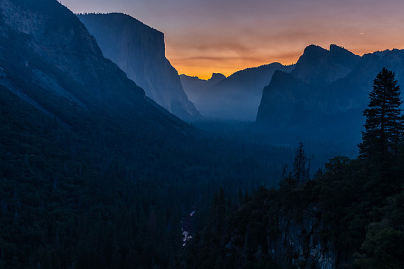 Yosemite Valley At Blue Hour